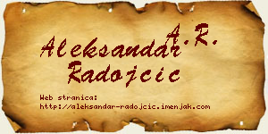 Aleksandar Radojčić vizit kartica